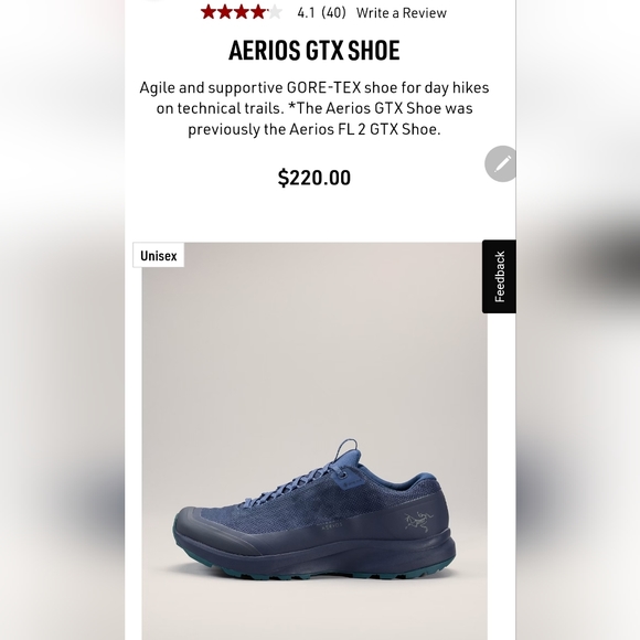 ARCTERYX°AERIOS•FL 2•GTX Hiking Shoes 👟 13M/14W - Picture 7 of 9